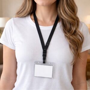 🖤 30 BLACK EVENT LANYARDS SET – NEW BULK LOT Meetings, Gatherings, school ID